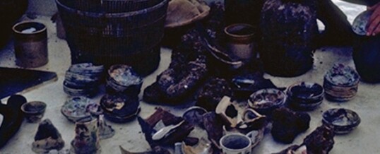 1863 Georgiana artifacts on deck of salvage boat