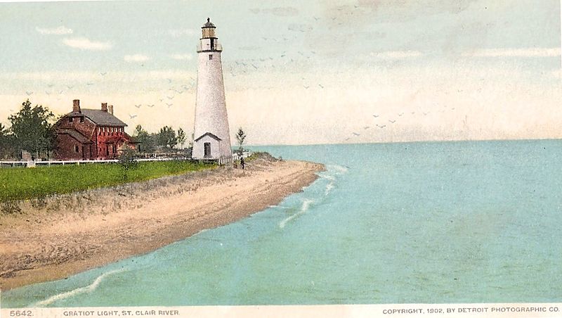 1902 postcard of the Fort Gratiot light, Port huron, Michigan