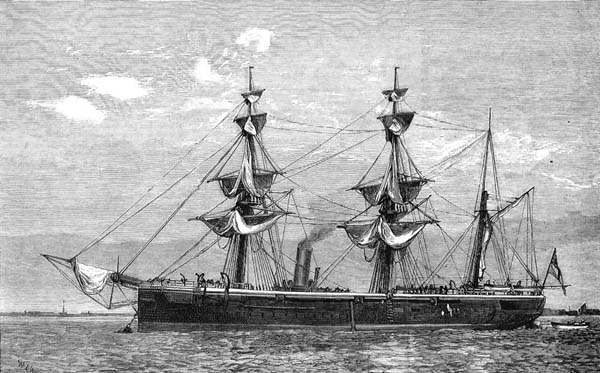 painting of HMS Doterel built in 1880