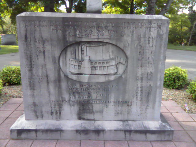 Memorial stone for the Sultana