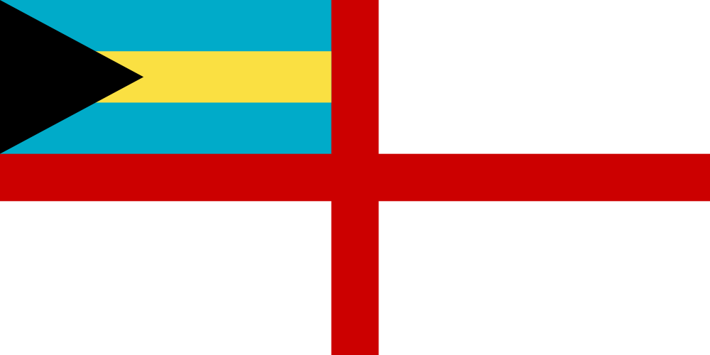 Naval Ensign of the Bahamas, as flown by the Flamingo