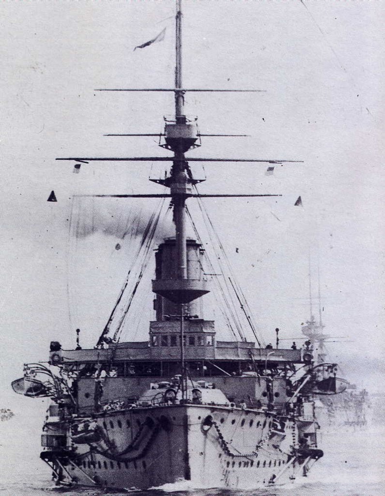 Bow view of HMS Goliath