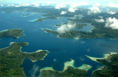The Nggela Islands from the air, courtesy Jim Lounsbury & Wikipedia