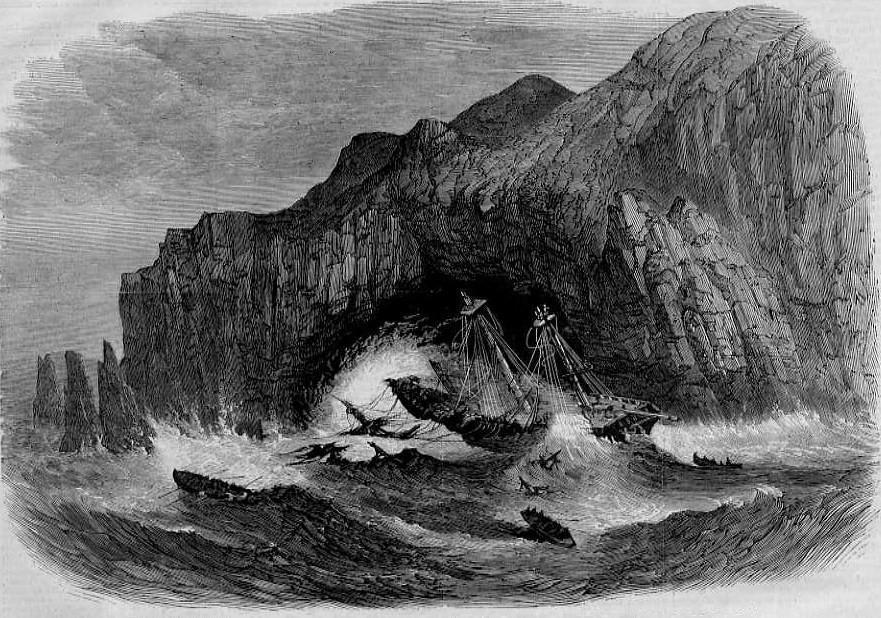 Wreck of the bark General Grant in a cave on Auckland Island