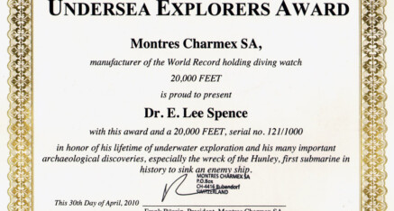 image of Undersea Explorers Award certificate