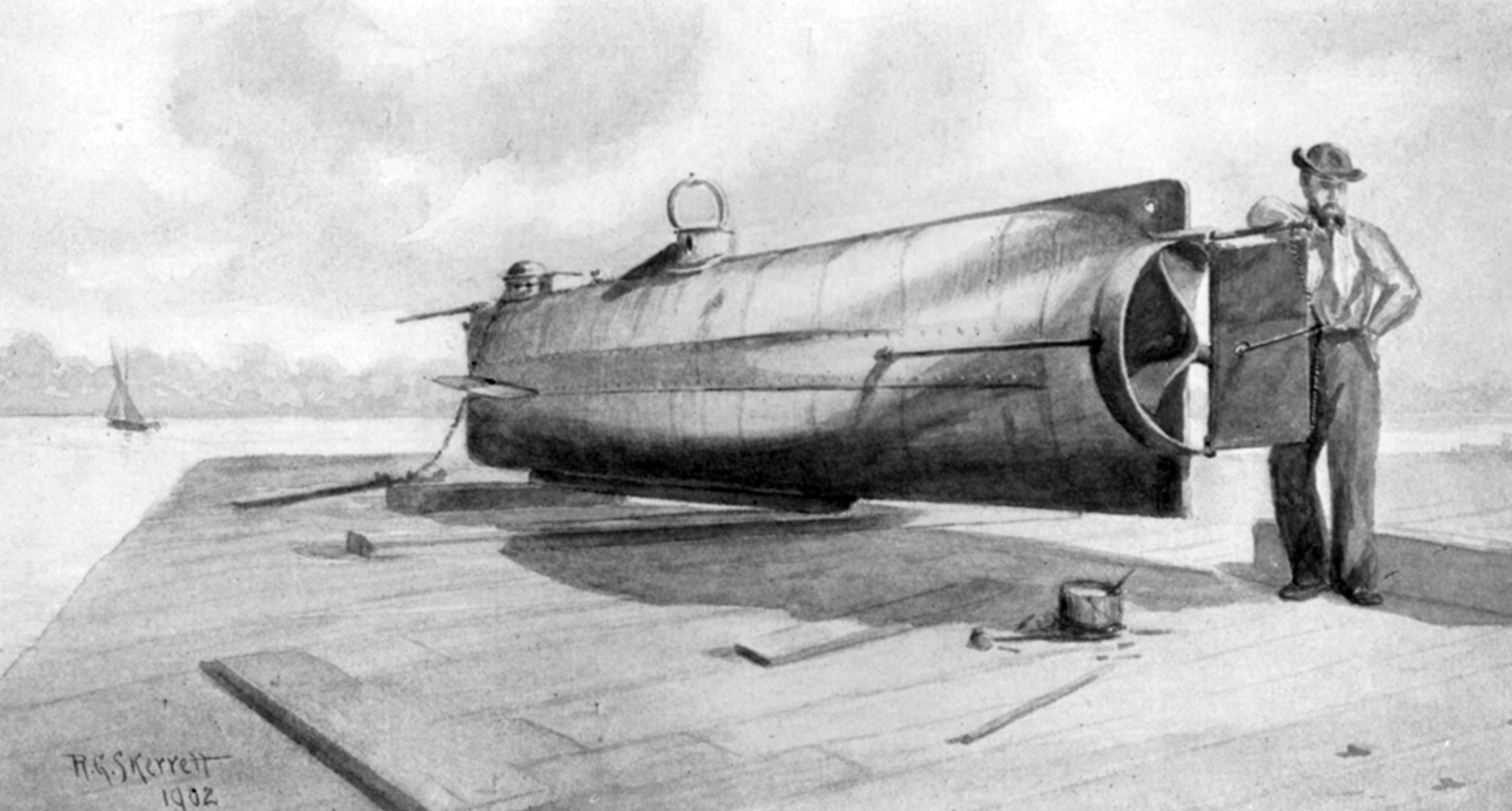 CSS H Hunley Limited Civil war Model Submarine 25" L