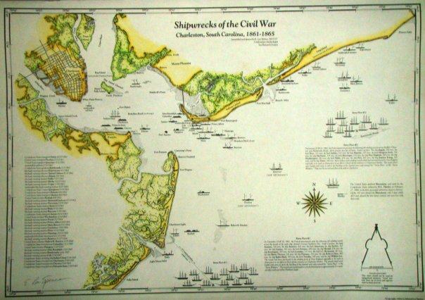 Map Shipwrecks of the Civil War at Charleston, South Carolina, by Dr. E. Lee Spence