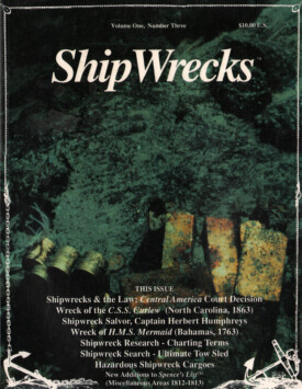 cover of ShipWrecks magazine, published by shipwreck archaeologist Dr. E. Lee Spence