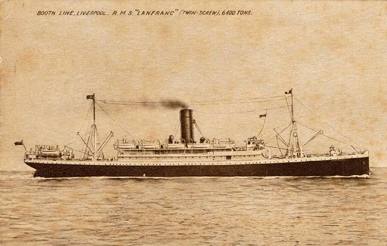 Photo of the twin screw cargo/passenger steamer "Lanfranc" when owned by the Booth Steamship Line