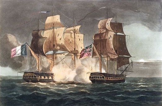 HMS Astraea captures the Gloire, a print by Thomas Whitcombe