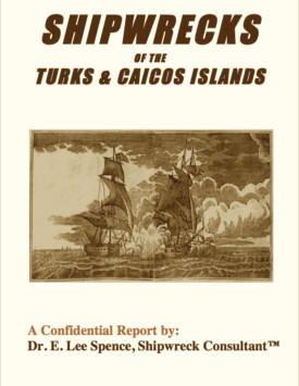 This 200 page book by Dr. E. Lee Spence is a heavily footnoted listing of over 350 shipwrecks in the Turks & Caicos Islands, which was compiled using primarily contemporary accounts and was prepared as a confidential report in 2015, and has not been released to the general public.