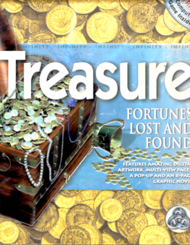 shows cover of book with treasure chest overload with gold coins